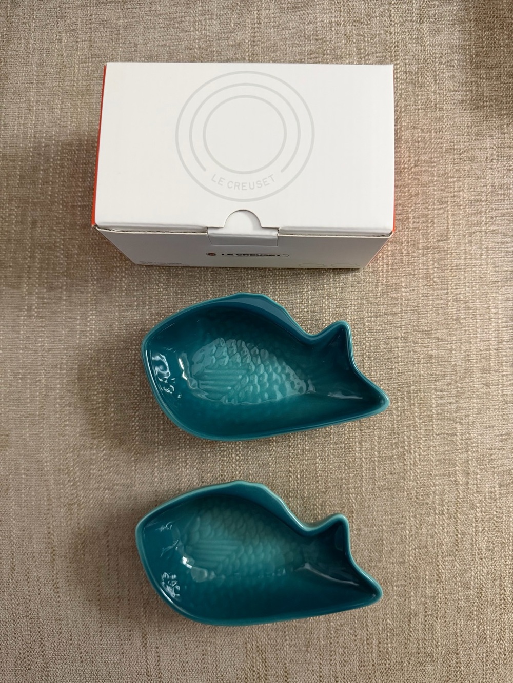 Le Creuset Blue Riviera Red Snapper Dishes - Set BNIB
